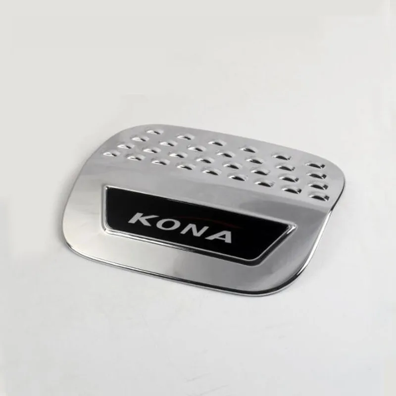 Автомобиль Стайлинг подходит для hyundai KONA ABS Chrome крышка бензобака топлива кепки протектор Стикеры - Цвет: Серебристый