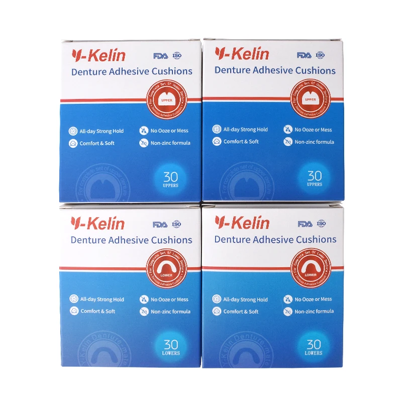 Y-Kelin фиксирующие прокладки для зубных протезов верхние + нижние каждая 6 пакетов |