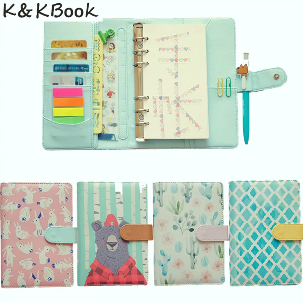 K & KBOOK KK008 креативный кожаный ноутбук A5 A6 свободный лист блокнот на спирали