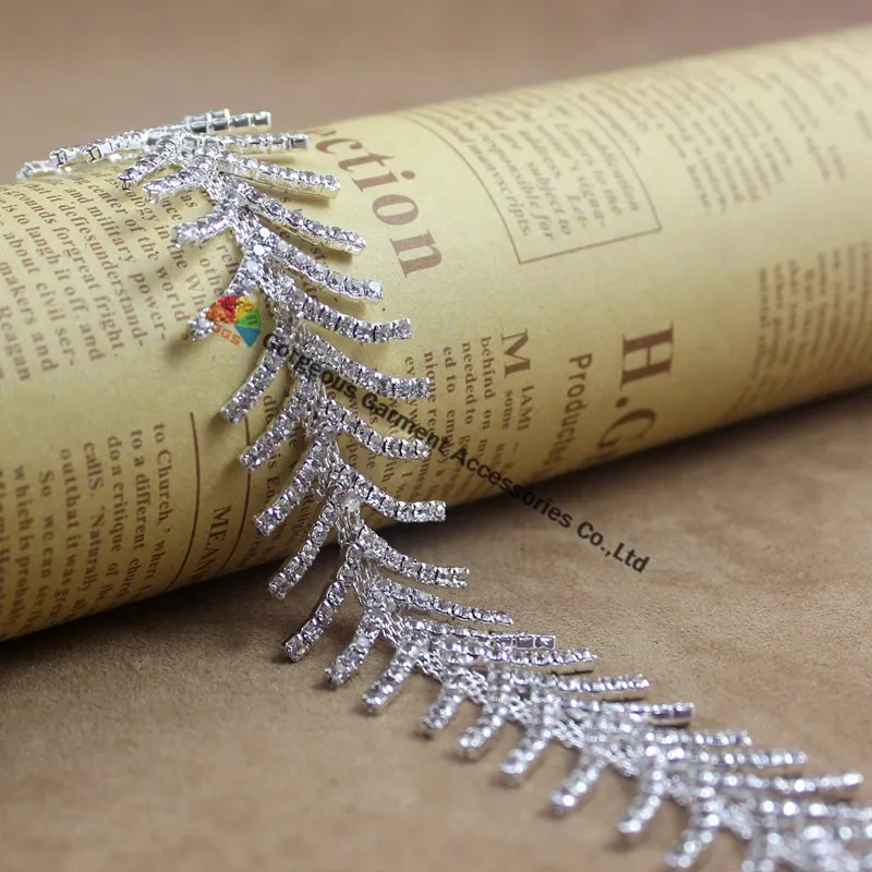 1yd серебряная цепь для костюма из чешского горного хрусталя украшенная