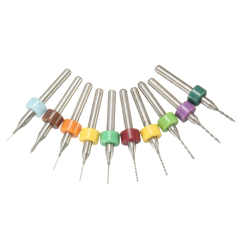 GEEETECH 10pcs/Set 0.1-1.0mm Solid Carbide PCB Drill Bit Nozzle Cleaning Cleaner for Extruder RepRap 3D Printer Accessories Part |