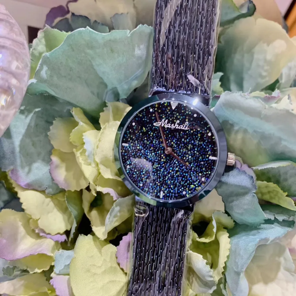 Женские часы с кисточками Starry Night Blue Sand Face новые браслет простой модный бренд