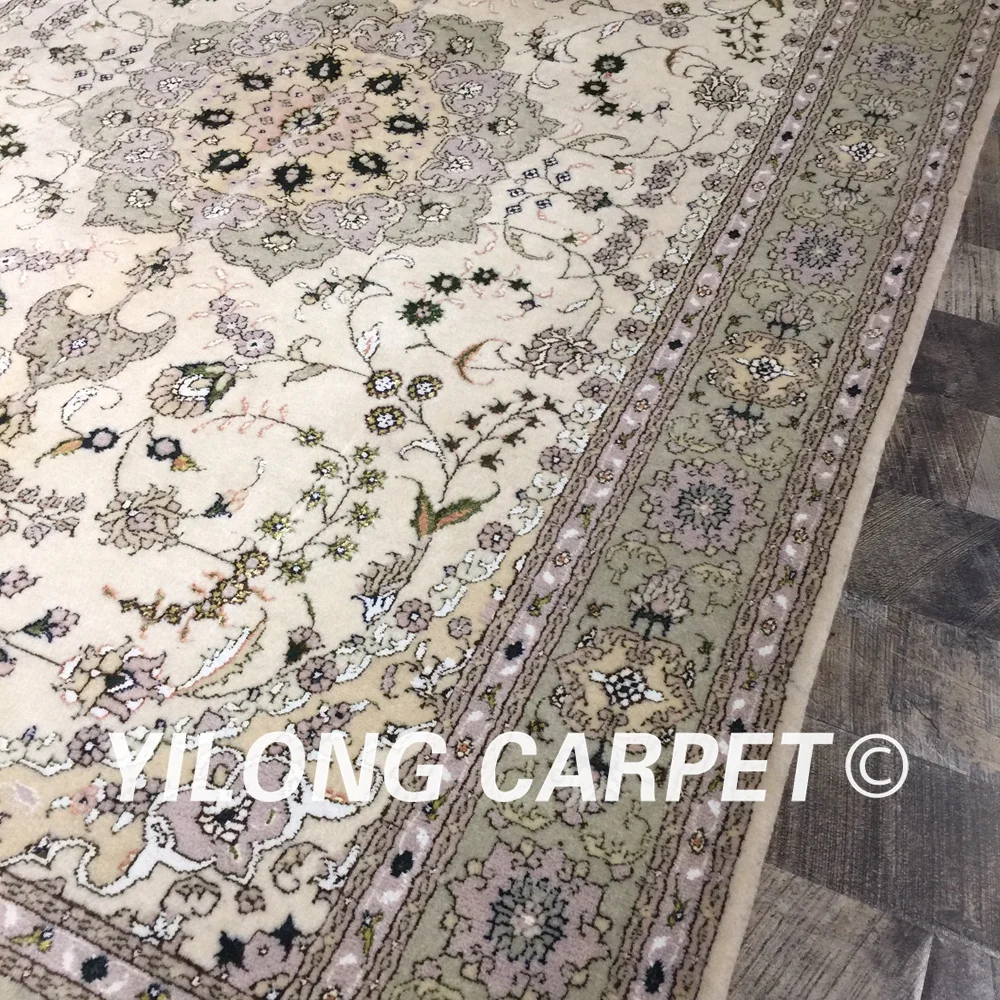 Yilong 4 'x 6' Традиционный персидский дизайн яркий цветок ручной работы шерстяной