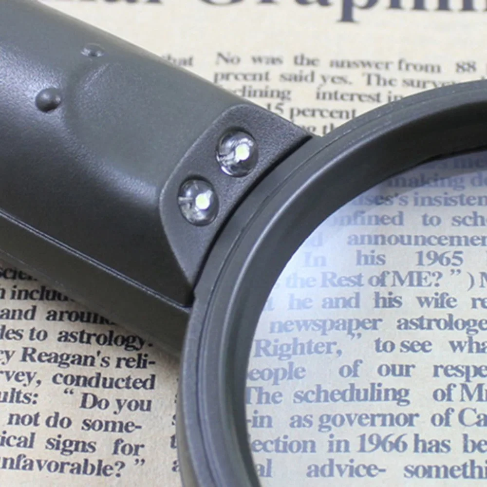 3X Magnification Handheld Magnifier With 2 LED Light Mini Pocket Reading Jewelry Loupe Magnifying Glass | Инструменты