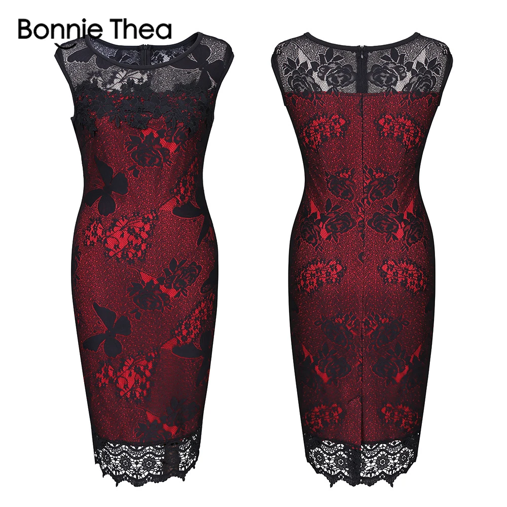 Bonnie Thea женское летнее кружевное тонкое шифоновое платье футляр сексуальное