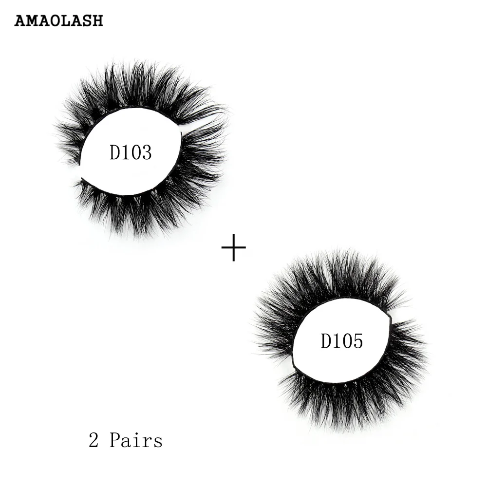 AMAOLASH 2 пары накладные ресницы 3D норковые пушистые толстые ручной работы легкий