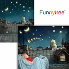 Фотофон Funnytree с изображением сказочной крыши для детской фотостудии кирпичной звезды неба Луны ночи Фотофон фото реквизит для фотосъемки