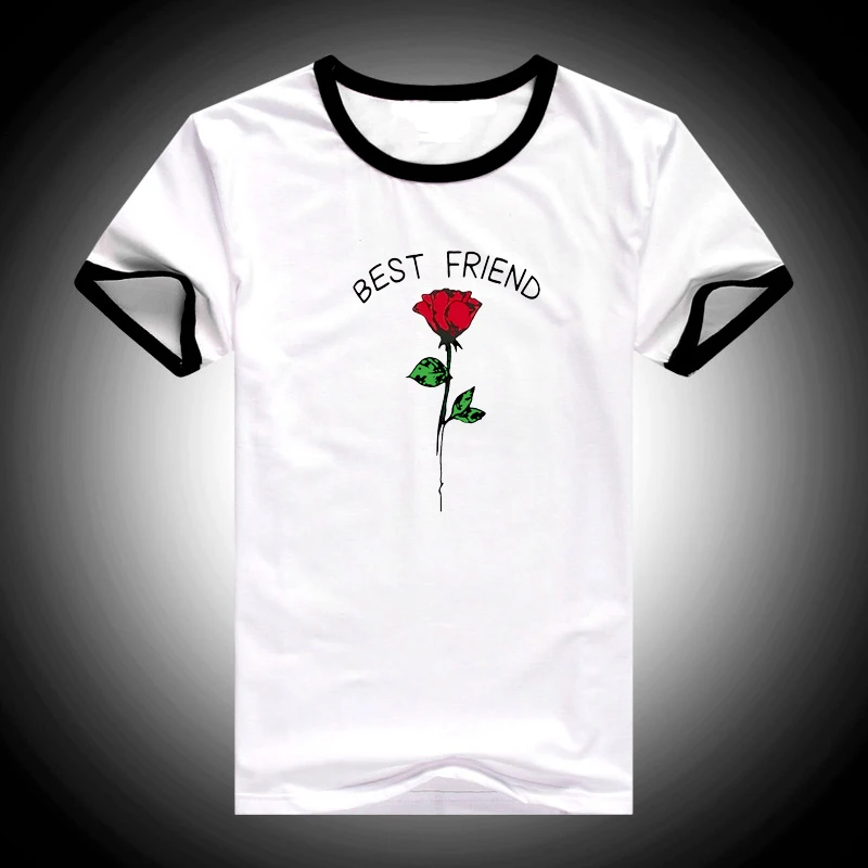 Футболка женская с принтом Best friend rose и графическим лето 2019 | Женская одежда