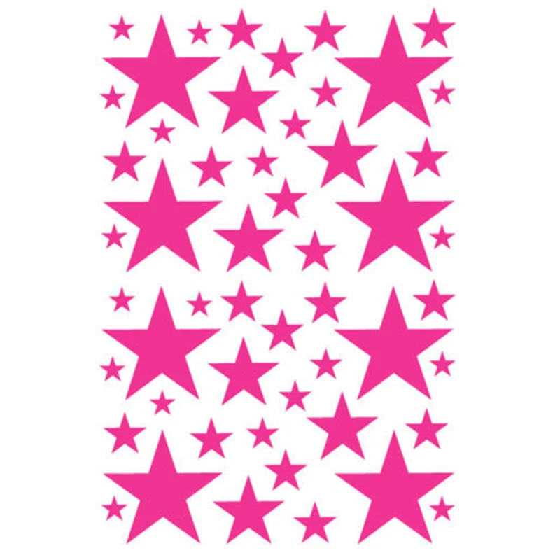 

52 ярко-розовые виниловые наклейки для спальни, наклейки для детской комнаты, 22 дюйма x 35 дюйма