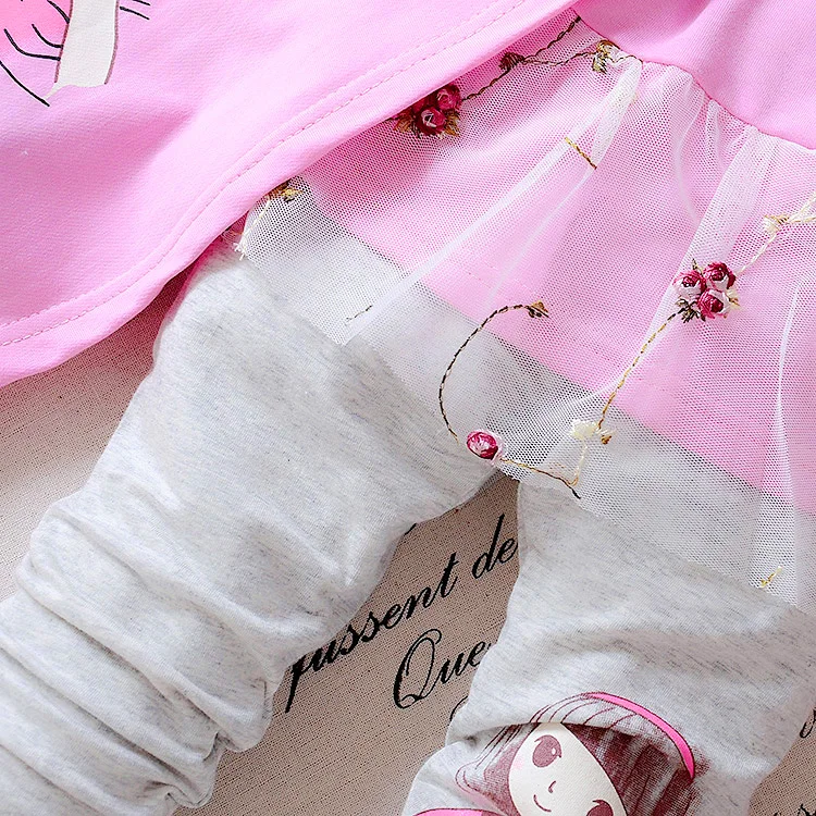 Комплект одежды для маленьких девочек BibiCola хлопковая Футболка и штаны малышей