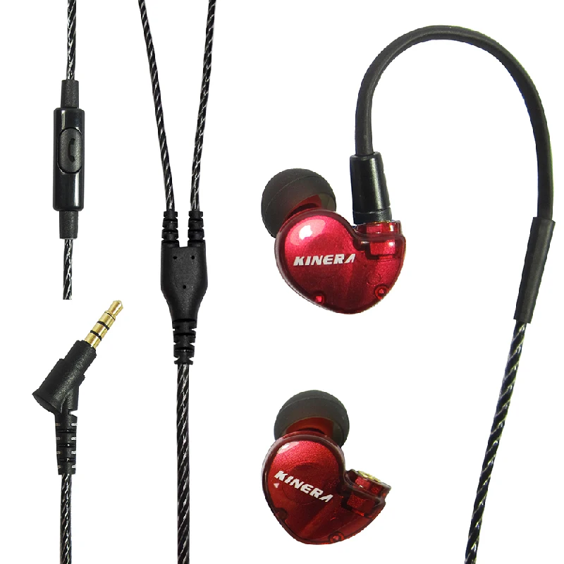 KINERA BD005 BA + Динамический HiFi двойной наушник с микрофоном съемный кабель