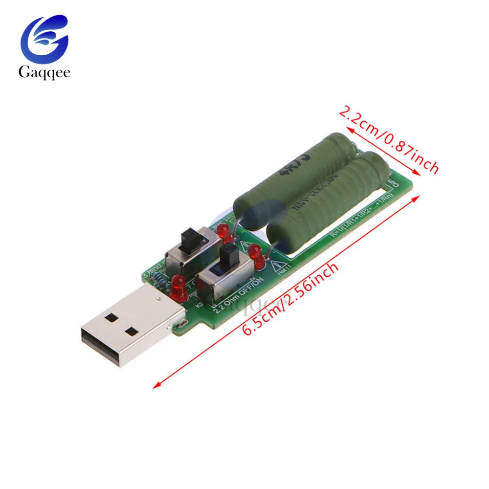 USB резистор dc электронная нагрузка с переключателем регулируемый ток 5 в 1A/2A/3A