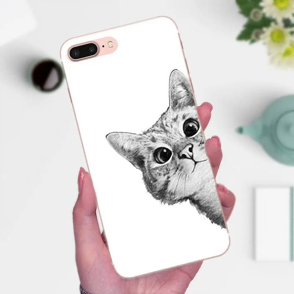 ТПУ сотовый телефон милый кот мышь Свинья кошки арт для Galaxy A3 A5 A7 On5 On7 2015 2016 2017 Grand