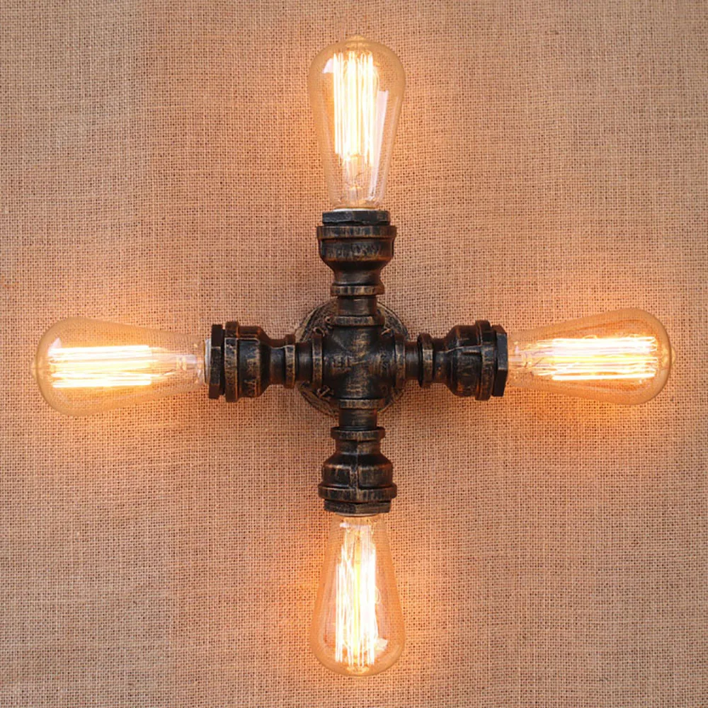 

LukLoy Pipe Wall Lamp Lights, Industrial Wall Lights Loft Sconce Lighting Fixture for Bedside Corridor Living Room Villa Decor