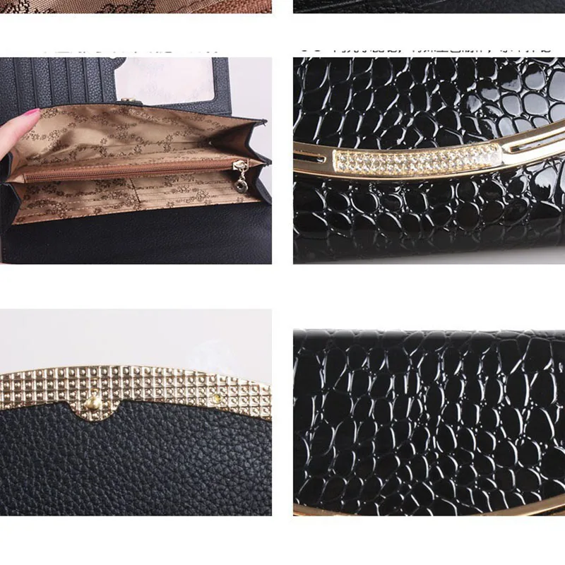 Женский кошелек из натуральной кожи с тиснением под крокодила|wallet female|wallet