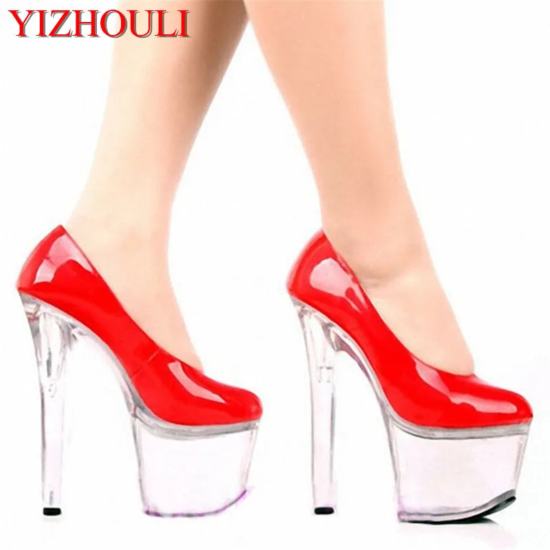 Fashion 17 cm high heel crystal sole, model dress banquet catwalk show, pole dance performance single shoes