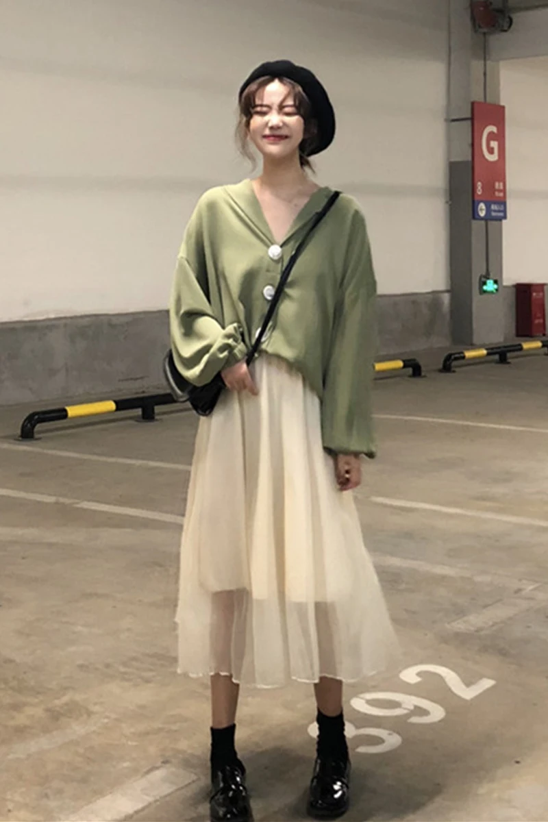 Cheap wholesale2019new autumn winter Hot selling women's fashion casual ladies work Blouse Gauze Skirt Suit cute 2 piece Set FP9 |