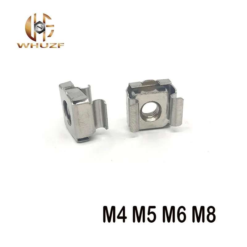 

10Pcs M4 M5 M6 M8 304 Stainless Steel Quartet Floating Nut Cassette Elastic Enclosure Card Cage Nuts