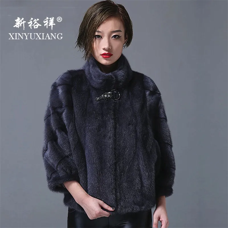 XINYUXIANG Роскошная Шуба из натурального меха норки женская модная Толстая теплая