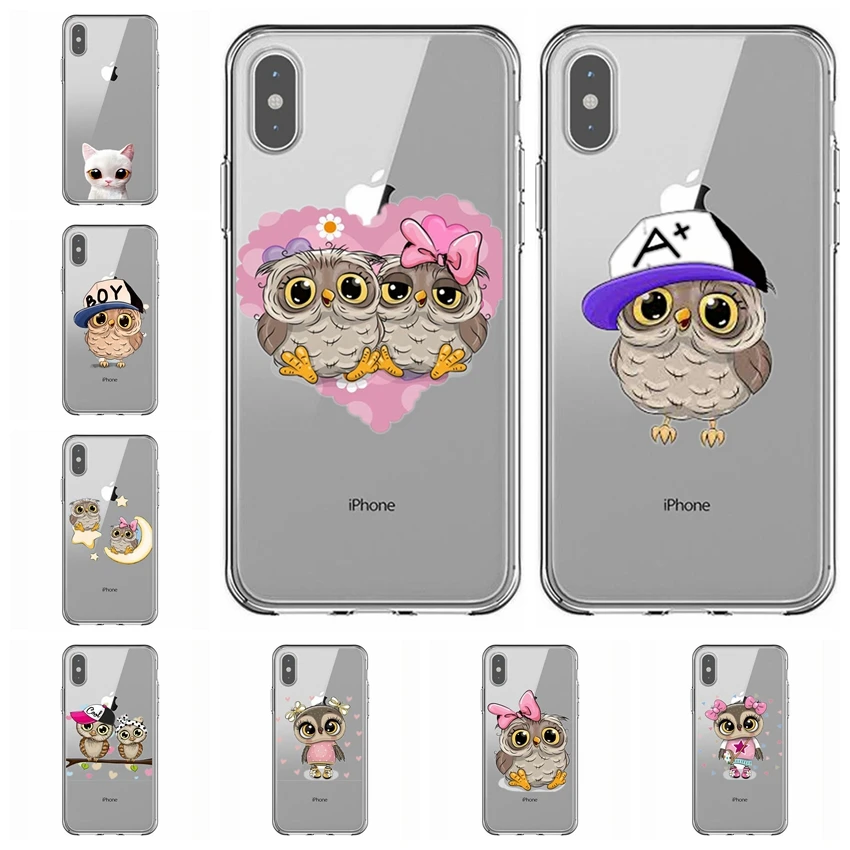 Милый мягкий силиконовый чехол из ТПУ с рисунком совы для iPhone 7 8 6 6s Plus X Xs XR XS Max Y612 |