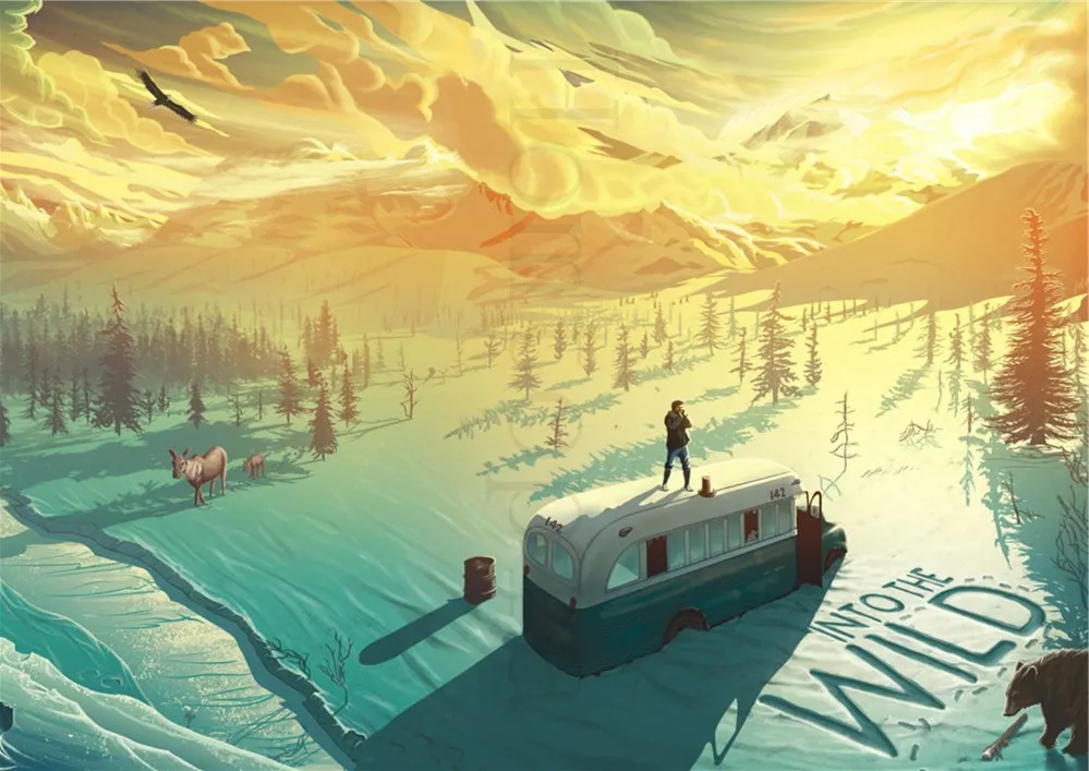 Into The Wild постеры кино-стикеры Настенные с белым покрытием бумажные принты для украшения дома гостиная спальня бар Домашний арт бренд - Цвет: Красный