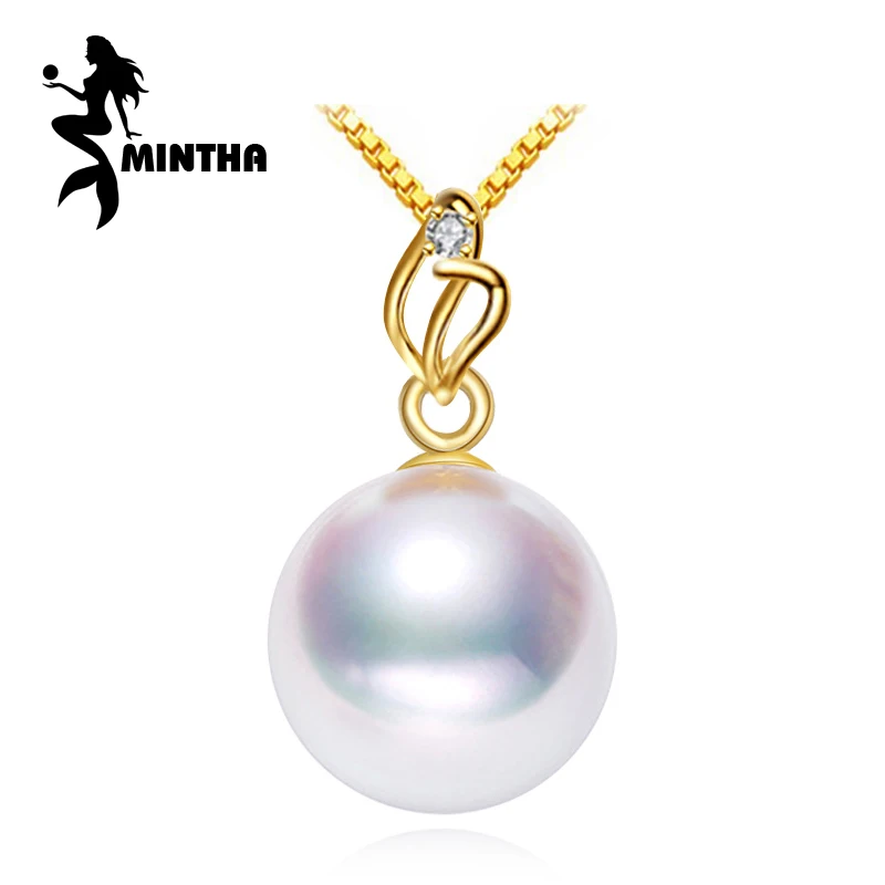 Подвеска из 18 каратного золота с жемчугом MINTHA ювелирные изделия ожерелье кулоном