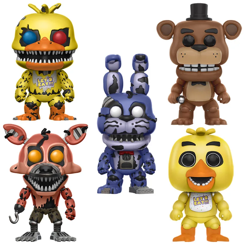 Five Nights At Freddy's» «пять ночей у Фредди 5 шт./компл. фигурку аниме ПВХ Куклы с рисунком персонажей из игры «пять ночей в Фредди» кукол с принтом "Кошмар Бонни и Чика Фокси» из мультфильма для мальчика, с принтом Фредди 5 Fazbear медведь игрушки - Цвет: 5PCS