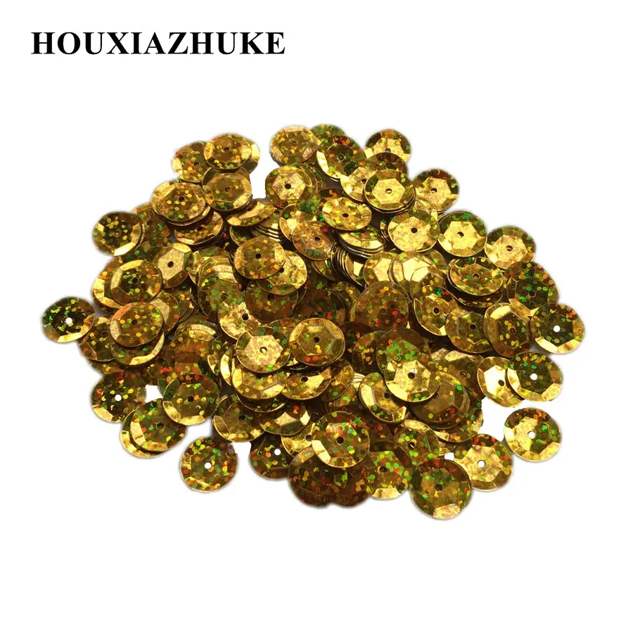 12 мм голограмма золотая синяя или фуксия свободная чашка ПВХ блестки-висюльки