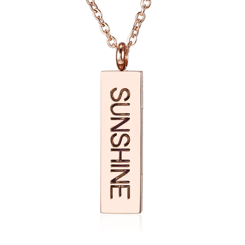 rose gold color 15 Прямоугольник Духи диффузор ожерелье розовое золото цвет нержавеющая сталь магнитный аромат медальона эфирное масло подвеска-диффузор - Окраска металла: rose gold color 15