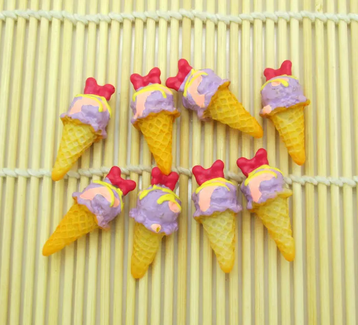 10Pcs Ice Cream Resin Decoration Crafts Kawaii Bead Flatback Cabochon Fridge Magnet Scrapbook DIY Accessories Buttons | Дом и сад