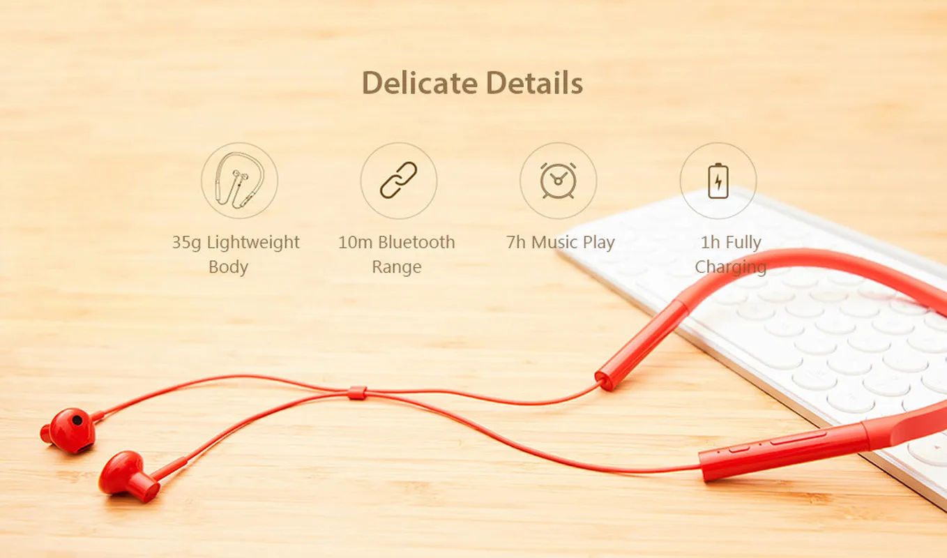 

Xiaomi Necklace Bluetooth Earphone Wireless Earbuds with Mic and In-line Control Young Version Necklace Bluetooth Headsets