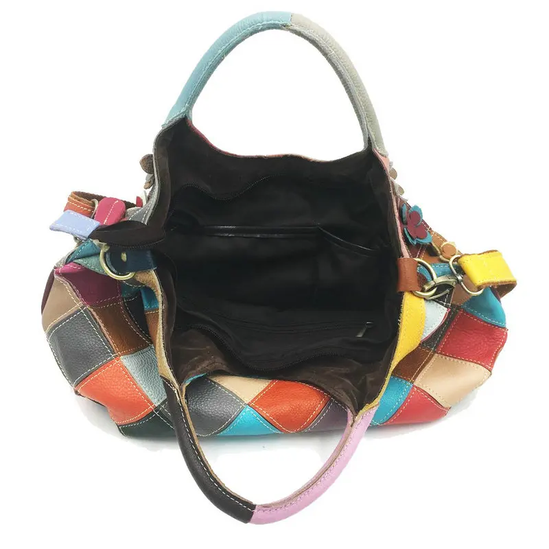 

The latest splicing fashion bag 100% First layer cowhide leather Messenger Bags For Women Handbag Luxury Designer bag
