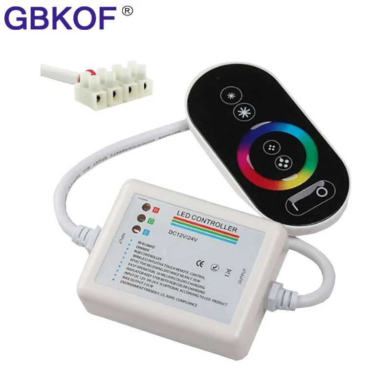 20 м 15 м 10 М 5050 Fita RGB Светодиодная лента светильник не водонепроницаемый гибкий светодиодный диодный ленточный светильник ing+ RF сенсорный RGB контроллер+ DC 12 В адаптер