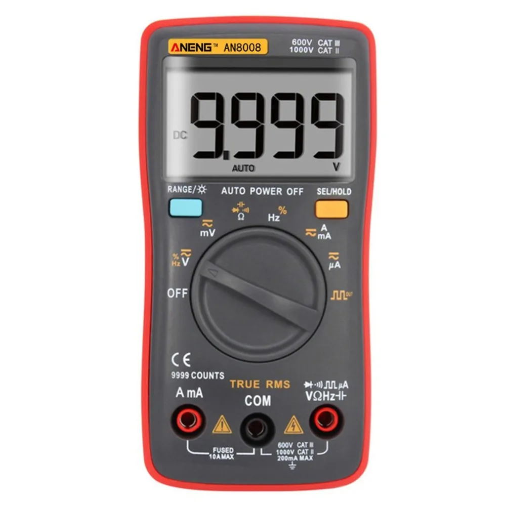 ANENG AN8008 True-RMS цифровой мультиметр 9999 отсчетов тестер транзисторов конденсатор Tster