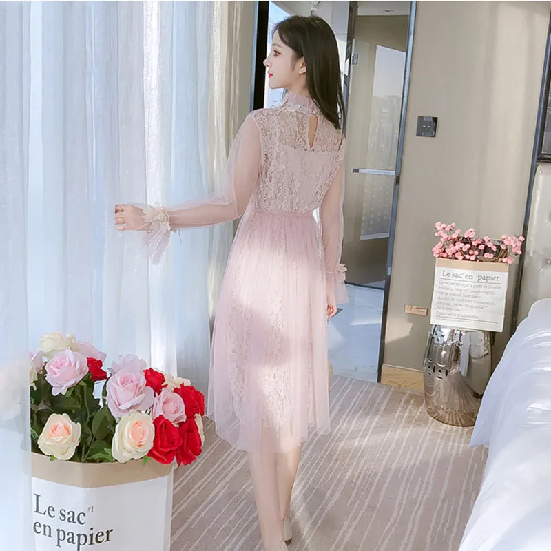 Женское винтажное кружевное платье комплект из 2 предметов Пляжное с длинным