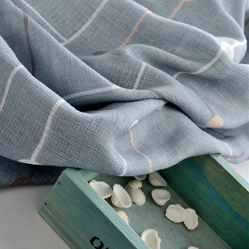 Льняные Шторы геометрический шахматном порядке Кухня окна Спальня шторы из