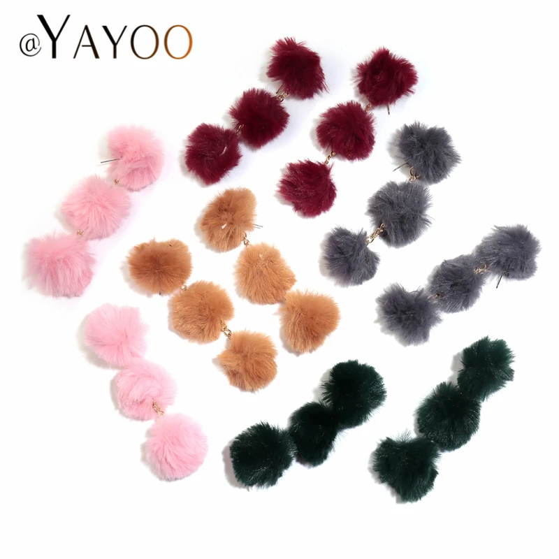 Женские серьги подвески AYAYOO длинные ручной работы с бахромой красные богемные