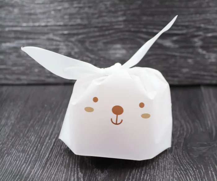 smile rabbit 10 шт./лот, милый с кроличьими ушами для печенья, подарочные пакеты для конфет, печенья, закуски выпечка посылка, свадебные сувениры и подарки - Цвет: smile rabbit
