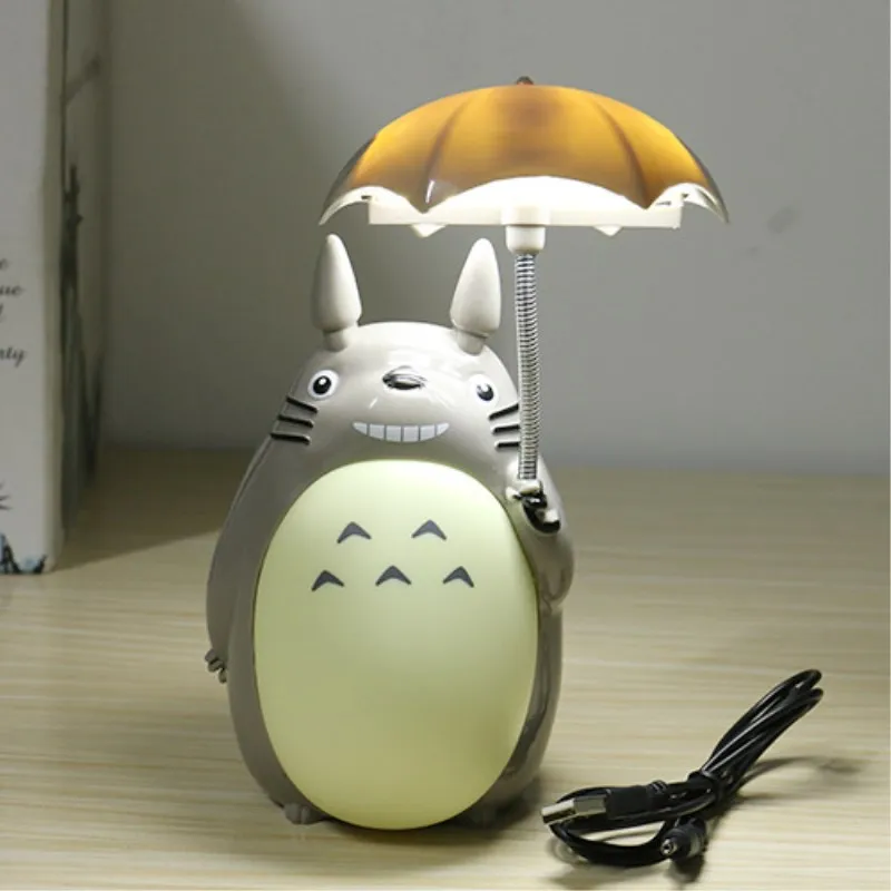 Kawaii Мультфильм Мой сосед Тоторо зонтик лампа светодиодный ночной Светильник USB настольная лампа для чтения для детей подарок домашний декор Новинка - Испускаемый цвет: warm white color