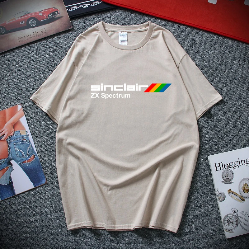 Хаки Футболки индивидуальность вдохновленная Sinclair Zx Spectrum серая мужская футболка полная футболка для мужчин s - Цвет: Хаки
