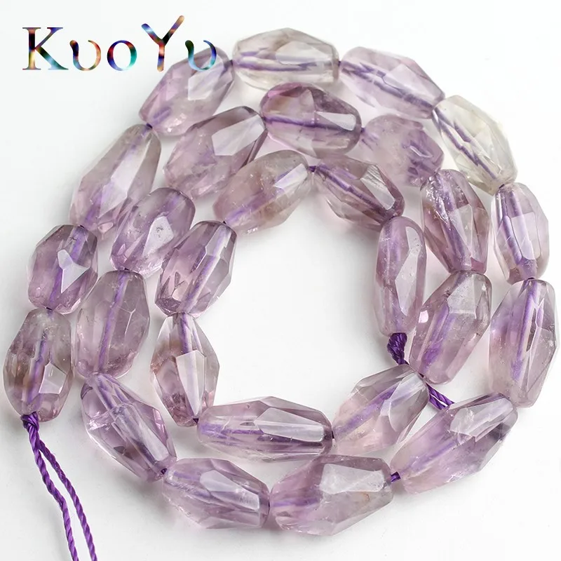 8x12mm Natural Genuine Faceted Light Purple Amethysts Stone Beads Irregular Loose Spacer Bead For Jewelry Making DIY Bracelet | Украшения и