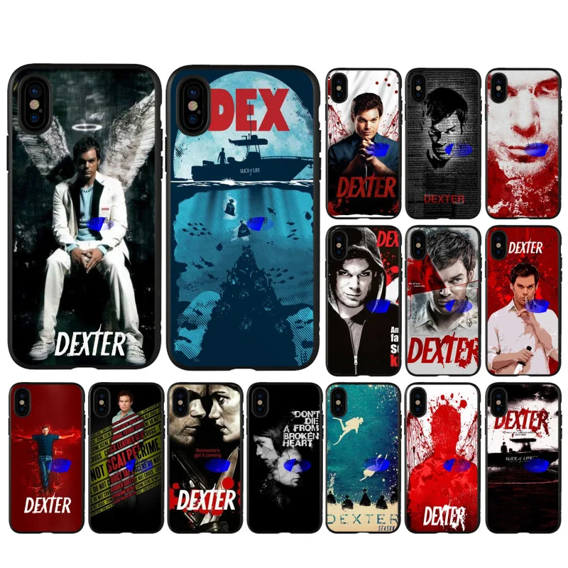 Dexter ТВ плакат черный мягкий чехол для телефона с изображением цветов iPhone 7 8 6 6S Plus X