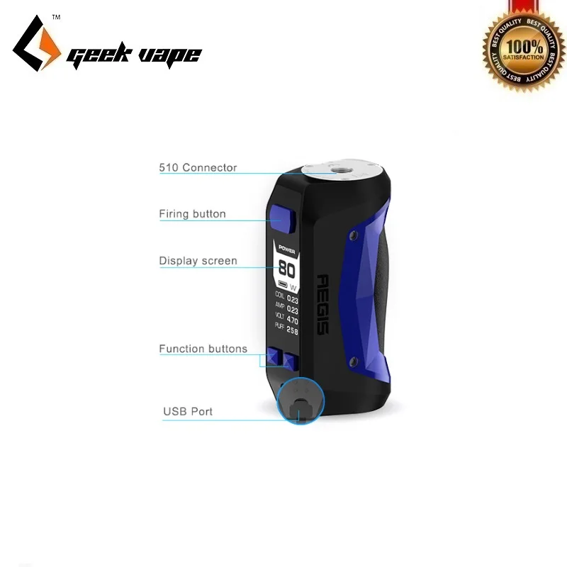 Оригинальный бокс-мод Geekvape Aegis Mini 80 Вт подходит для испарителя Cerberus со встроенной