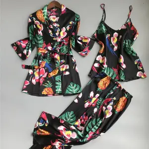 Комплект пижамный Женский, цвет в ассортименте, M L XL XXL, набор женских халатов, 3 шткомплект