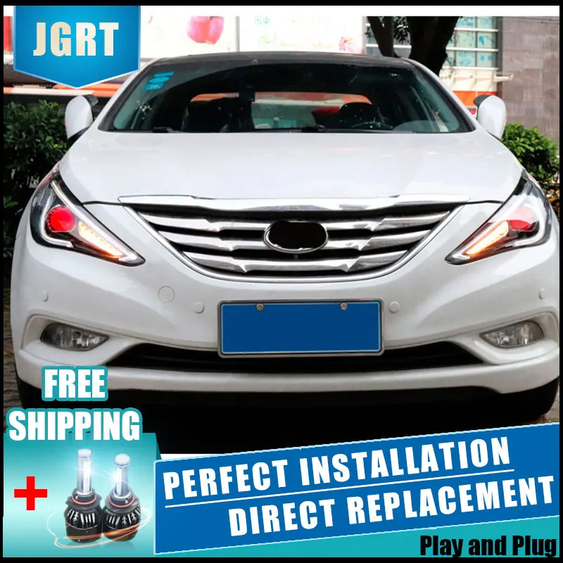 2 шт. светодиодный фары для Hyundai Sonata 11 16 Автомобильный свет двойной ксеноновые