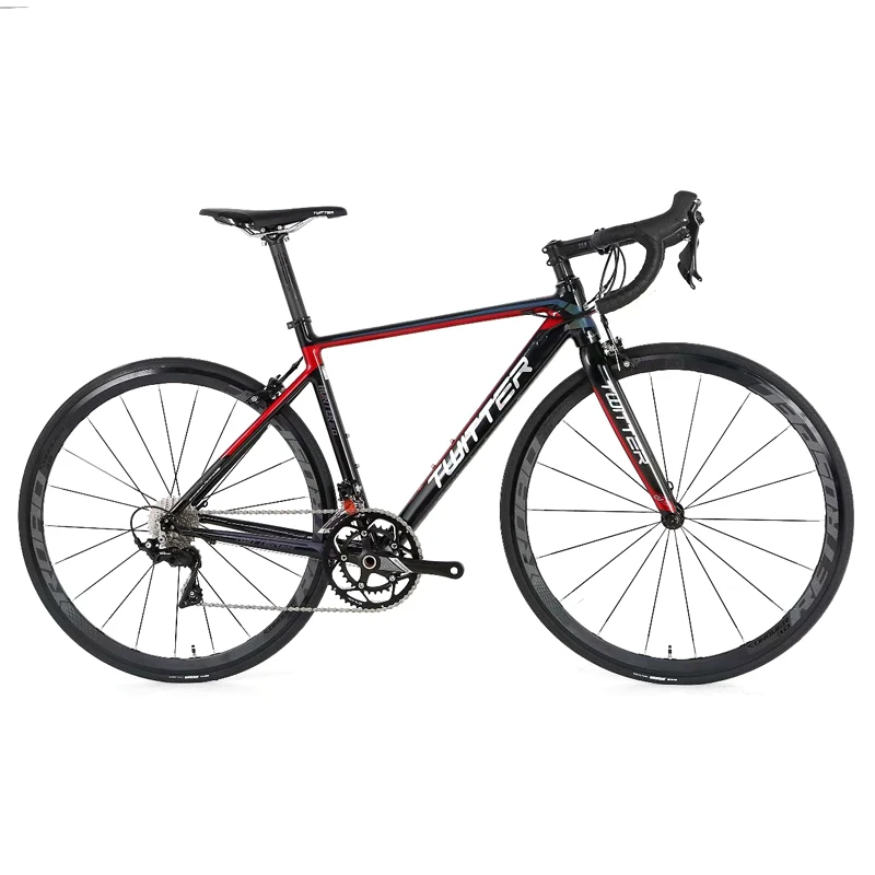 Black Red TWITTER 700C дорожный велосипед Алюминий сплав 18/20/22 Скорость дорожных велосипедов для R3000 R7000 Компоненты карбоновые вилки - Цвет: Black Red
