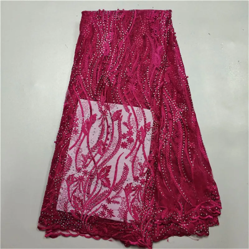 2019 New Design African Lace Fabrics Blue Color Nice French Net Embroidery Stones Tulle Fabric For Nigerian Party Dress | Дом и сад