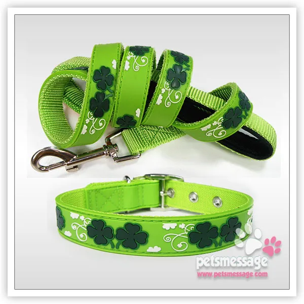 Для Большой Собаки Клевер Pet Ошейник Поводок ПВХ нейлон Кожа Любимчика Продукта