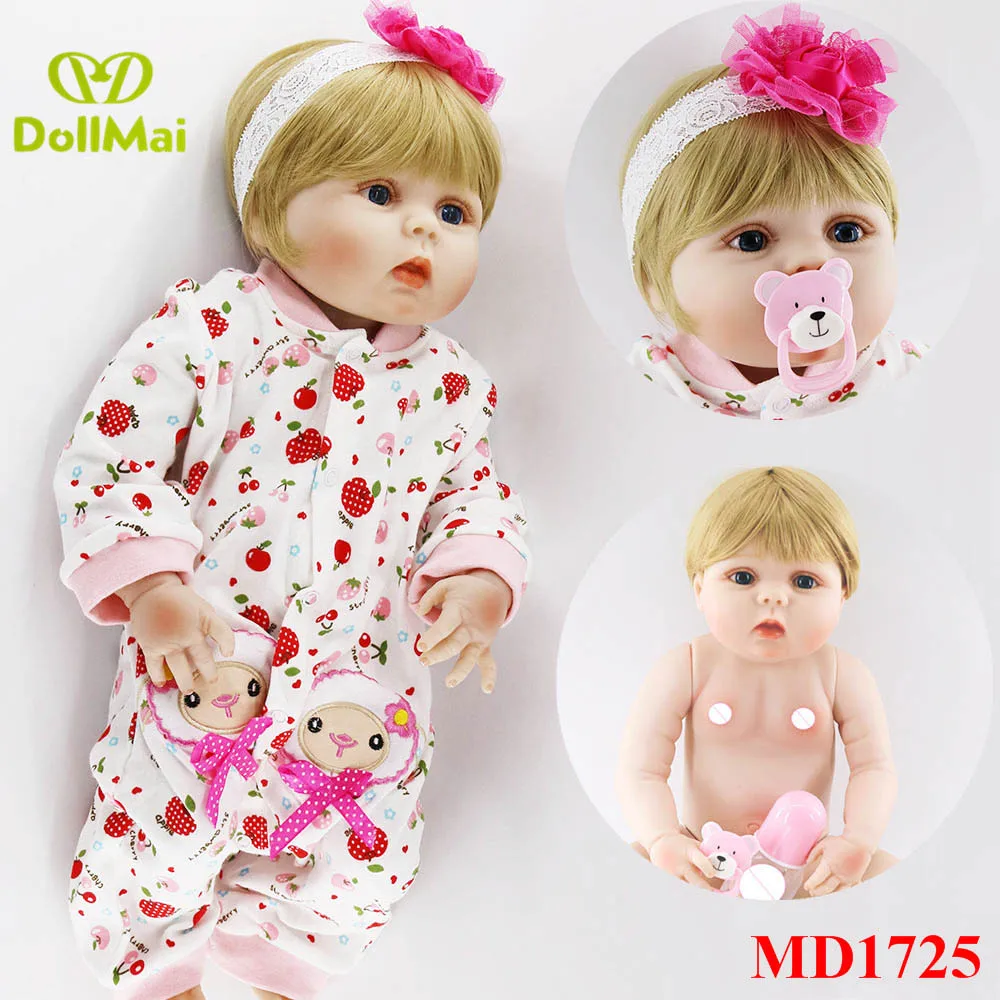 

22" Full Silicone reborn doll baby girl doll reborn for children xmas gift Bebes reborn corpo de silicone inteiro bonecas
