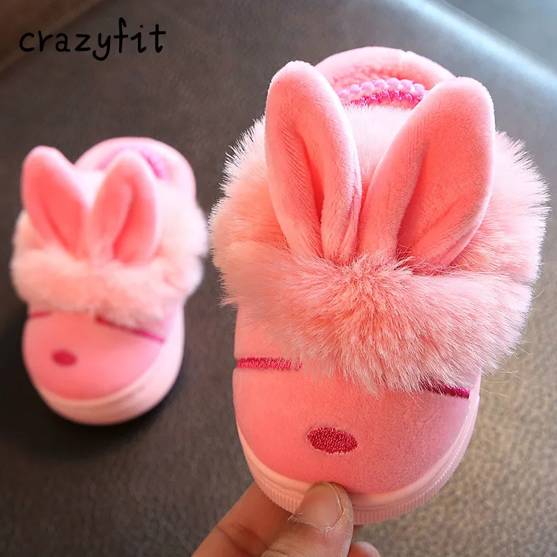 Зимние теплые тапочки из хлопчатобумажной ткани/Дети мультфильм кролик Домашние